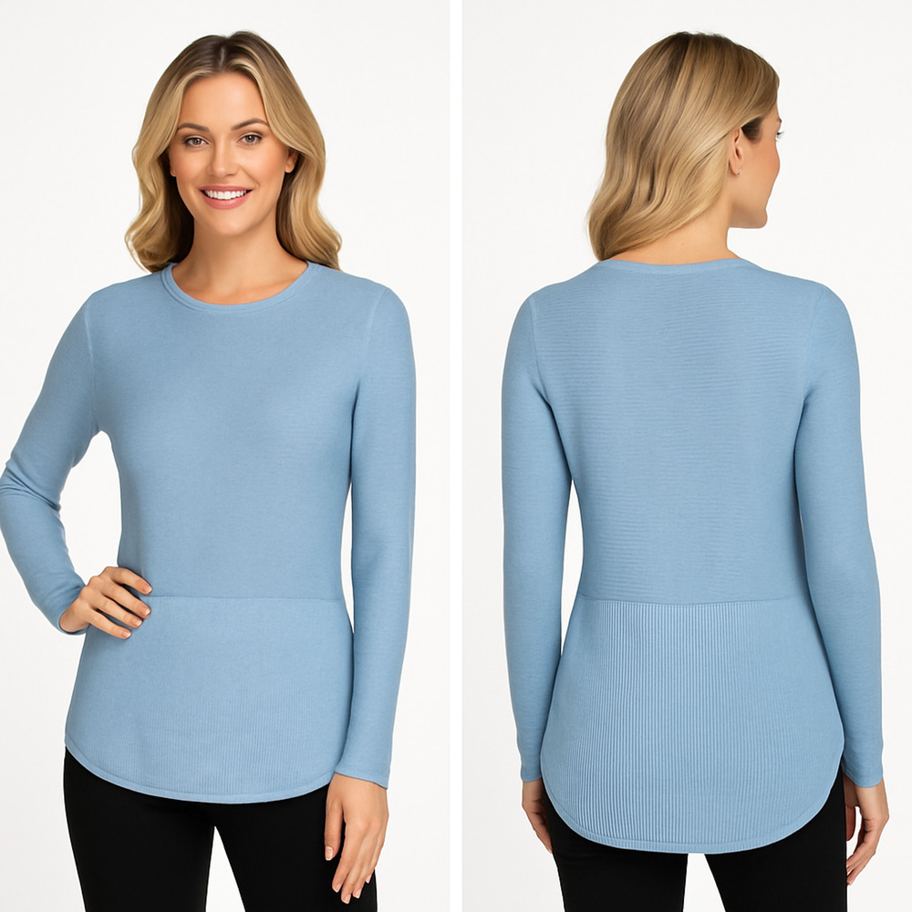 NWT Advent Lightweight Textured Knit Sweater Blue XXL